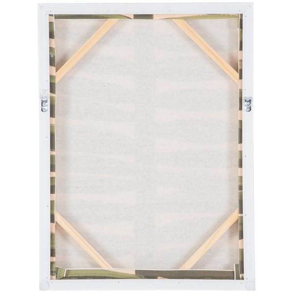 Safavieh Beanstalk,18 X 24, Green/Beige, Framed Linen Canvas WLA2075A