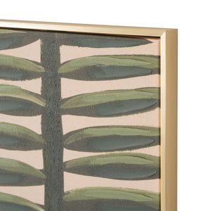 Safavieh Beanstalk,18 X 24, Green/Beige, Framed Linen Canvas WLA2075A