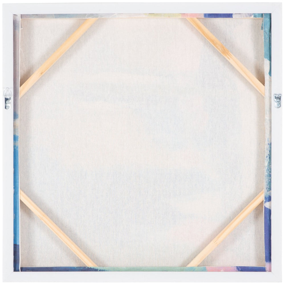 Safavieh CANDY Skies Framed Linen Canvas Art - Multicolor Pastel Abstract Wall Decor for Modern Spaces WLA2080A