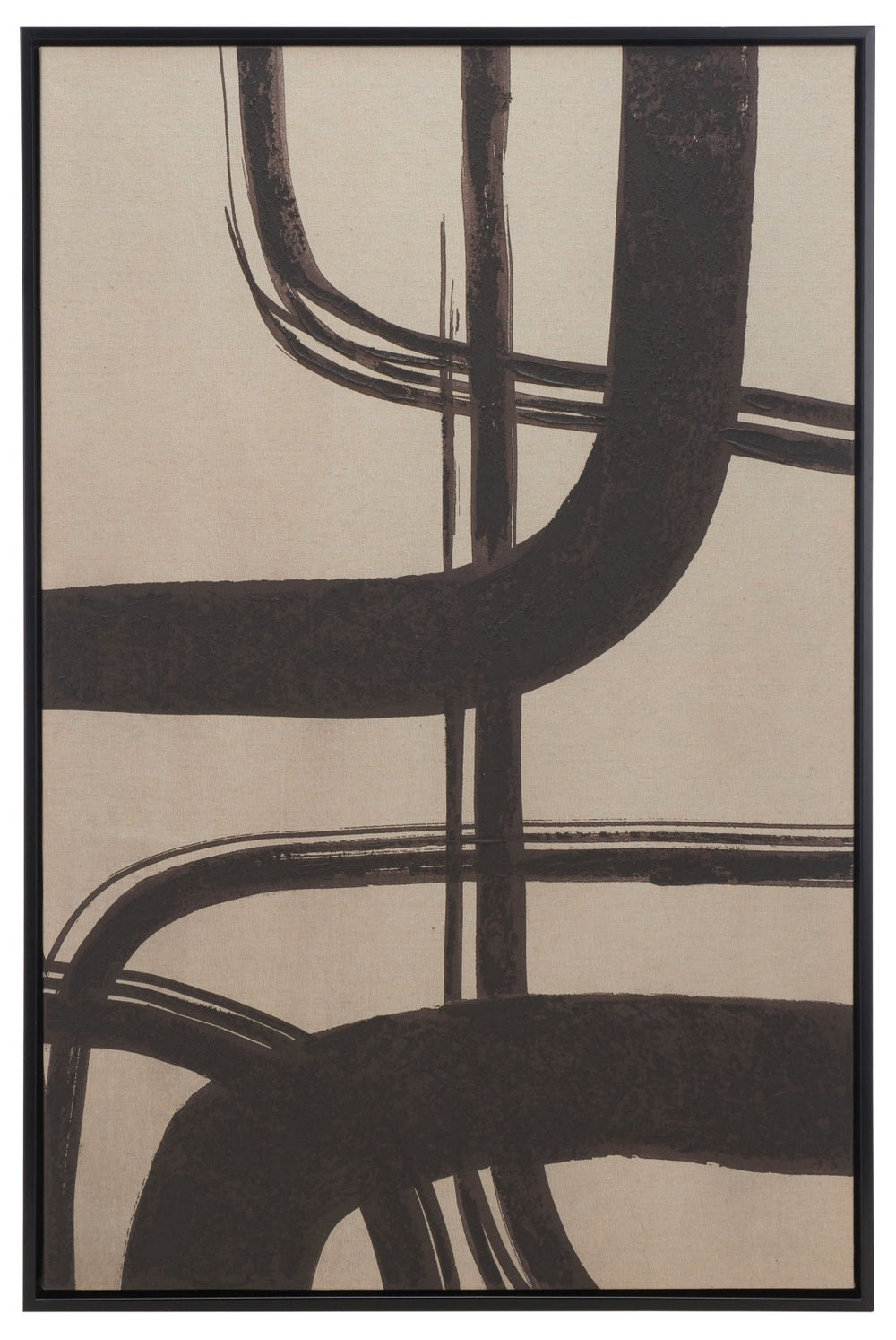 Safavieh INKY Freeway Framed Wall Art, 24x36 Taupe/Brown Abstract Design for Modern Elegance in Any Space WLA3003A