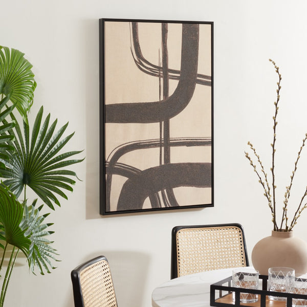 Safavieh Inky Freeway, 24 X 36, Taupe/Brown, Framed Wall Art XII23 Taupe / Brown Pinewood/Iron WLA3003A