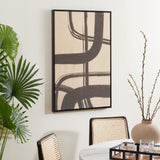 Safavieh Inky Freeway, 24 X 36, Taupe/Brown, Framed Wall Art XII23 Taupe / Brown Pinewood/Iron WLA3003A