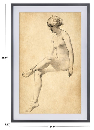 Safavieh Easy Elegance, 24 X 36, Antique Ivory/Black, Framed Wall Art XII23 Antique Ivory / Black Mdf/Iron WLA3009A