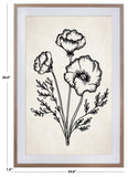 Safavieh From The Garden, 24 X 36, Ivory/Black, Framed Wall Art XII23 Ivory / Black Mdf/Iron WLA3012A