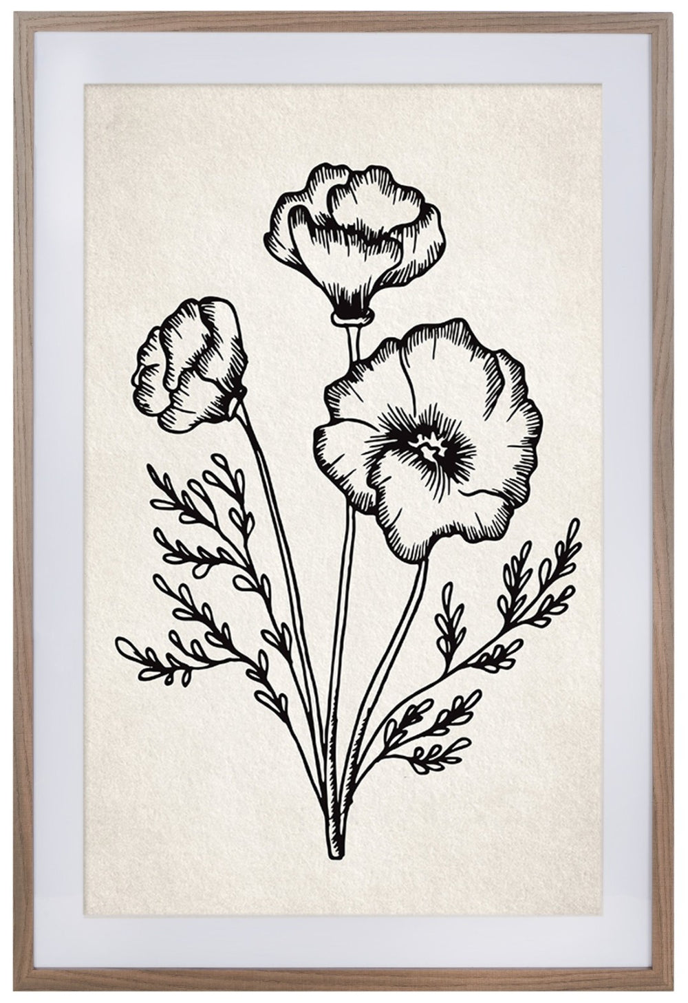 Safavieh FROM THE GARDEN Framed Wall Art 24x36" in Ivory/Black - Modern Minimalist Botanical Decor for Home WLA3012A