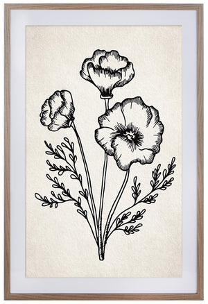 Safavieh From The Garden, 24 X 36, Ivory/Black, Framed Wall Art XII23 Ivory / Black Mdf/Iron WLA3012A