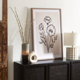 Safavieh From The Garden, 24 X 36, Ivory/Black, Framed Wall Art XII23 Ivory / Black Mdf/Iron WLA3012A