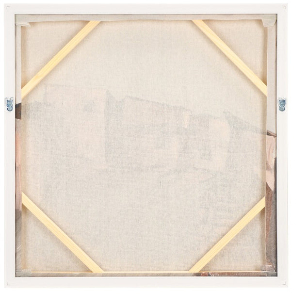 Safavieh Avlaki Grecian Coastal Framed Linen Canvas Wall Art Square Mediterranean Accent WLA3021A