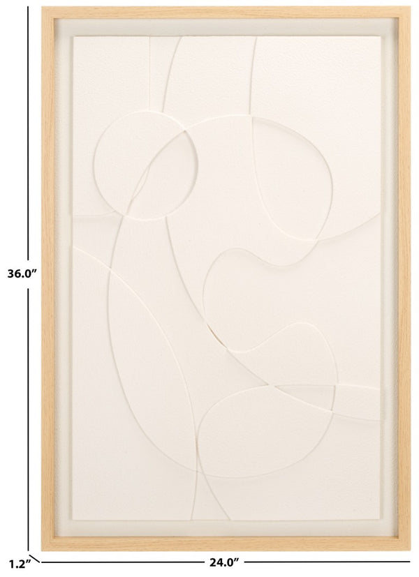 Safavieh Snow Trails Layered Foam Dimensional Framed Wall Art Abstract Sculptural Decor WLA3022A