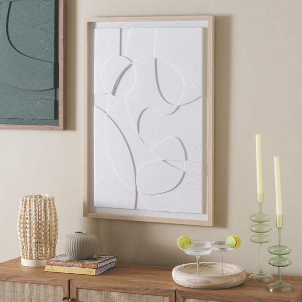 Safavieh Snow Trails Layered Foam Dimensional Framed Wall Art Abstract Sculptural Decor WLA3022A