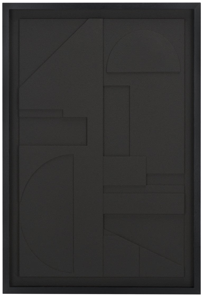 Safavieh Power Outage Framed Dimensional Wall Art Sculptural Black Relief Panel for Gallery Walls WLA3023A