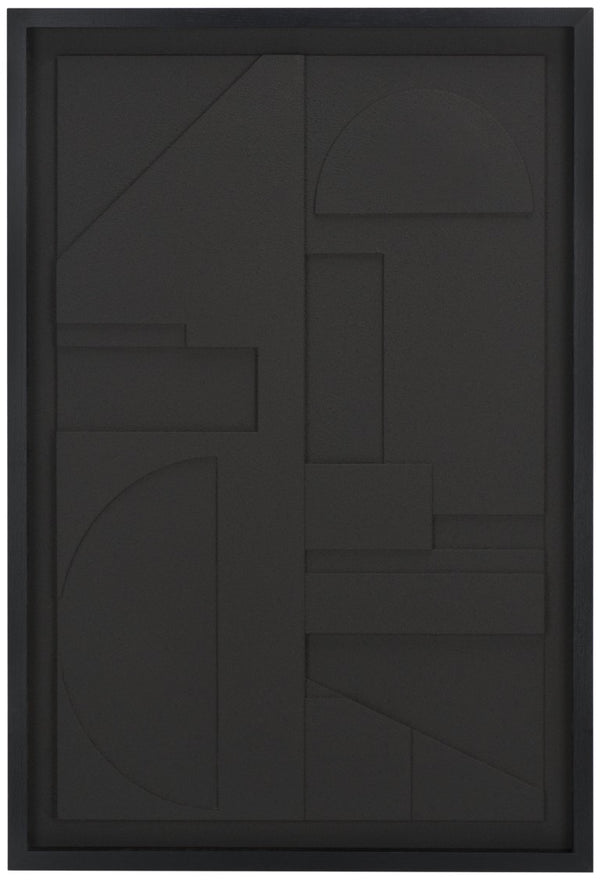 Safavieh Power Outage Framed Dimensional Wall Art Sculptural Black Relief Panel for Gallery Walls WLA3023A