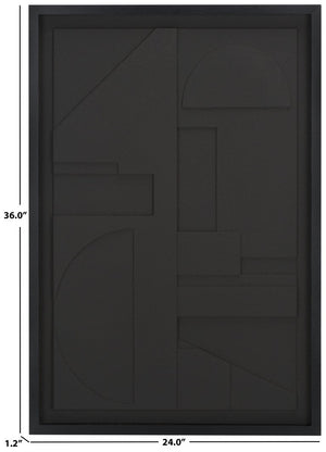 Safavieh Power Outage Framed Dimensional Wall Art Sculptural Black Relief Panel for Gallery Walls WLA3023A