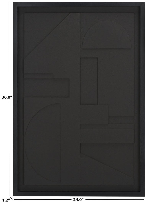 Safavieh Power Outage Framed Dimensional Wall Art Sculptural Black Relief Panel for Gallery Walls WLA3023A