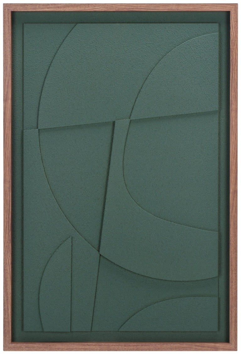 Safavieh Nature's Edge Sculptural Framed Wall Art Layered Foam Circles in Earthy Green WLA3024A