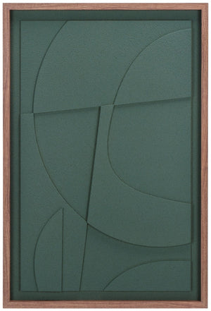 Safavieh Nature's Edge Sculptural Framed Wall Art Layered Foam Circles in Earthy Green WLA3024A
