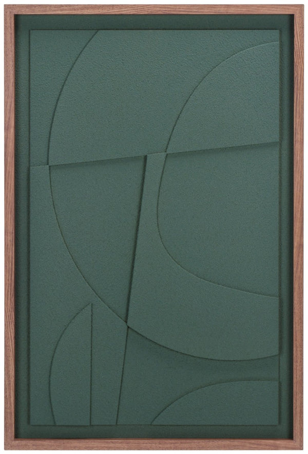 Safavieh Nature's Edge Sculptural Framed Wall Art Layered Foam Circles in Earthy Green WLA3024A