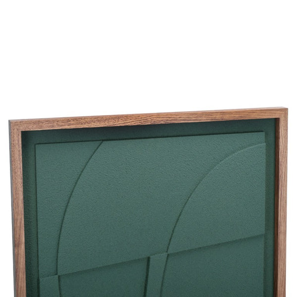 Safavieh Nature's Edge Sculptural Framed Wall Art Layered Foam Circles in Earthy Green WLA3024A
