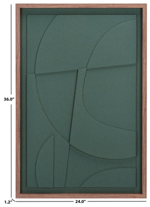 Safavieh Nature's Edge Sculptural Framed Wall Art Layered Foam Circles in Earthy Green WLA3024A