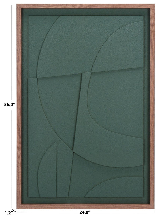 Safavieh Nature's Edge Sculptural Framed Wall Art Layered Foam Circles in Earthy Green WLA3024A
