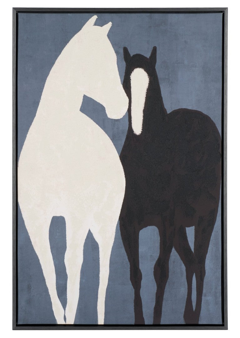 Safavieh Walk with Me Blue Grey Abstract Oil Painted Canvas Framed Art for Modern Walls WLA3027A