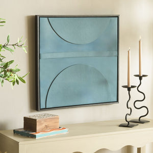 Safavieh Around the Block Geometric Canvas Print Framed Square Wall Art for Modern Interiors WLA3028A