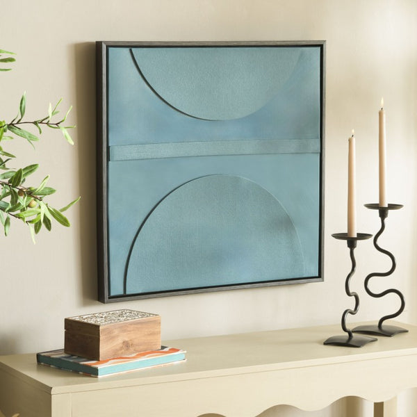 Safavieh Around the Block Geometric Canvas Print Framed Square Wall Art for Modern Interiors WLA3028A
