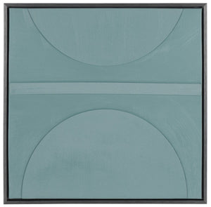 Safavieh Around the Block Geometric Canvas Print Framed Square Wall Art for Modern Interiors WLA3028A