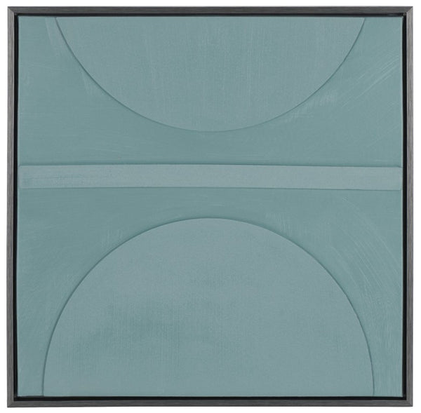 Safavieh Around the Block Geometric Canvas Print Framed Square Wall Art for Modern Interiors WLA3028A