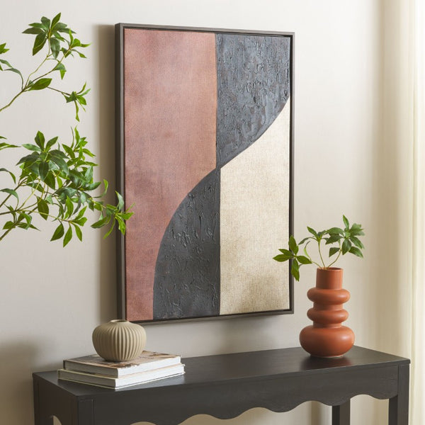 Safavieh Meet Me Halfway Bold Burnt Orange Canvas Print Framed Wall Art for Modern Living WLA3030A