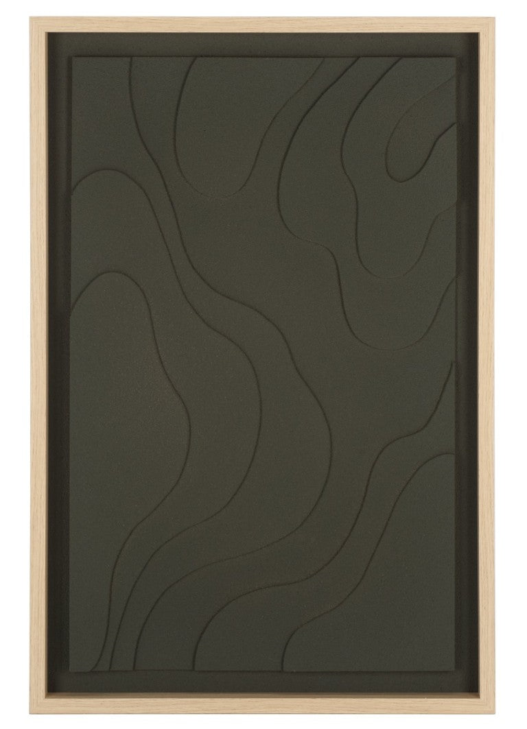 Safavieh Terrace Fields Framed Dimensional Relief Wall Art Charcoal Grey Textured Modern Decor WLA3031A
