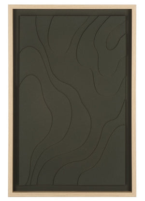 Safavieh Terrace Fields Framed Dimensional Relief Wall Art Charcoal Grey Textured Modern Decor WLA3031A