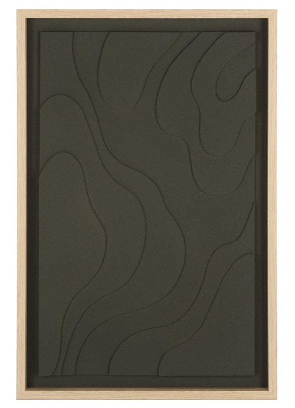 Safavieh Terrace Fields Framed Dimensional Relief Wall Art Charcoal Grey Textured Modern Decor WLA3031A
