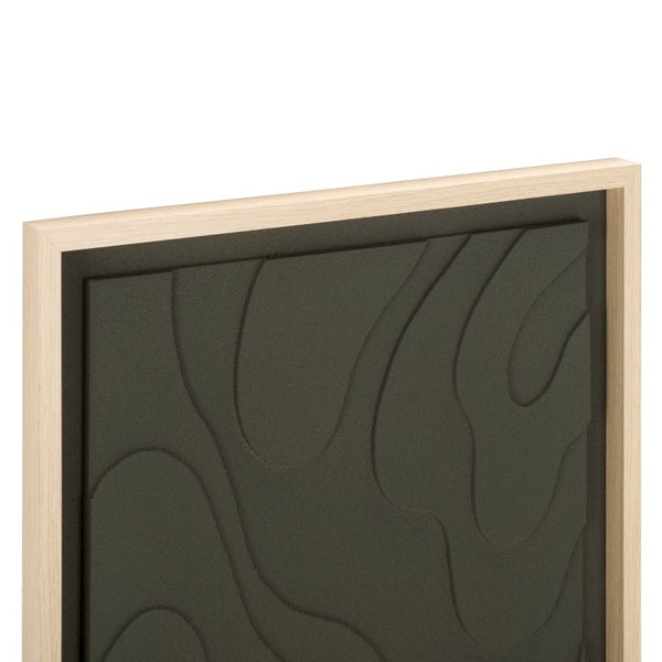 Safavieh Terrace Fields Framed Dimensional Relief Wall Art Charcoal Grey Textured Modern Decor WLA3031A