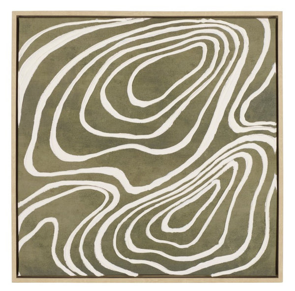 Safavieh Oyster Bar Framed Canvas Wall Art Coastal Dining Room Ivory Olive Green Print WLA3032A