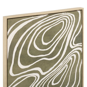 Safavieh Oyster Bar Framed Canvas Wall Art Coastal Dining Room Ivory Olive Green Print WLA3032A