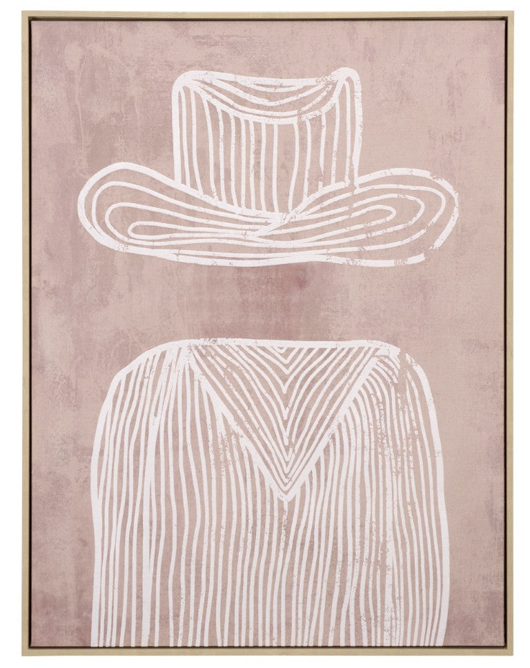 Safavieh The Stranger Framed Canvas Wall Art Mauve Abstract Lines for Living Room Decor WLA3041A