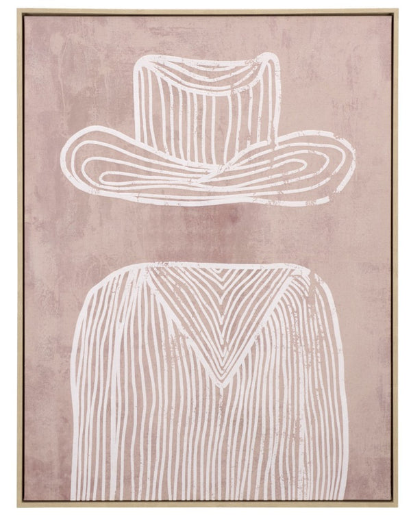 Safavieh The Stranger Framed Canvas Wall Art Mauve Abstract Lines for Living Room Decor WLA3041A