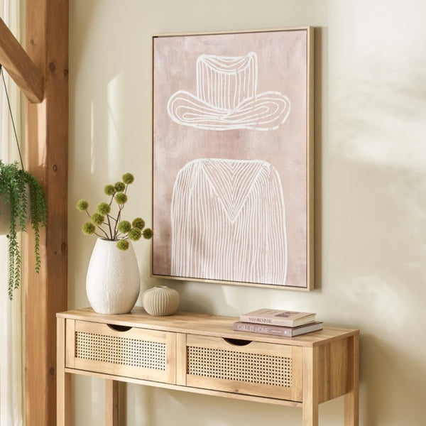 Safavieh The Stranger Framed Canvas Wall Art Mauve Abstract Lines for Living Room Decor WLA3041A