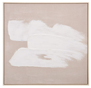 Safavieh Three Strokes Framed Canvas Wall Art with Raised Texture on Linen for Modern Interiors WLA3042A