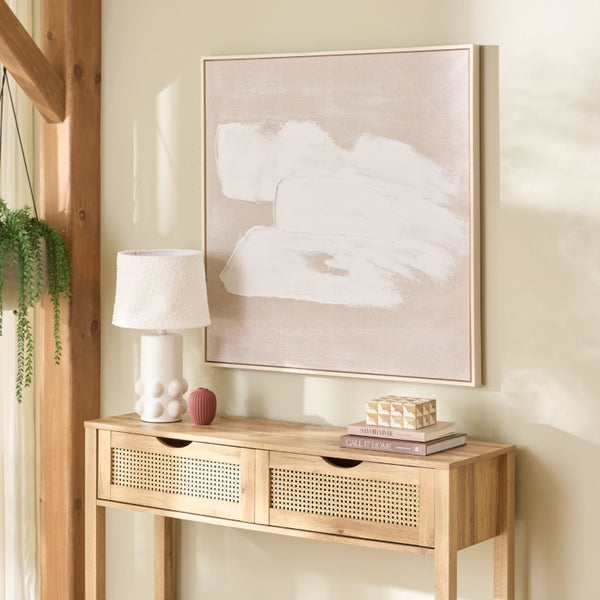 Safavieh Three Strokes Framed Canvas Wall Art with Raised Texture on Linen for Modern Interiors WLA3042A
