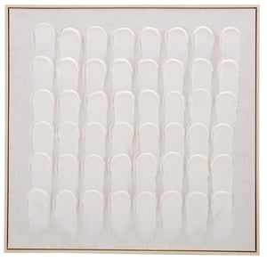 Safavieh Dusted Abstract Canvas Wall Art Framed Square Neutral Tones for Modern Living Spaces WLA3043A
