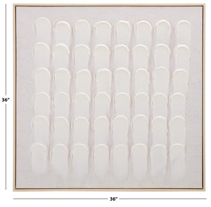 Safavieh Dusted Abstract Canvas Wall Art Framed Square Neutral Tones for Modern Living Spaces WLA3043A