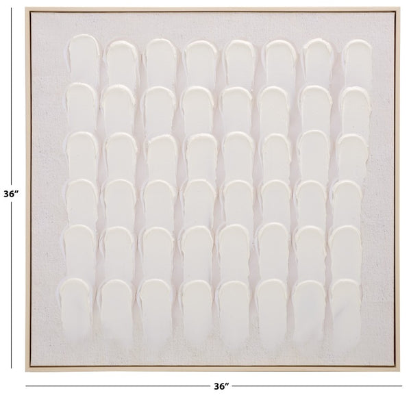 Safavieh Dusted Abstract Canvas Wall Art Framed Square Neutral Tones for Modern Living Spaces WLA3043A