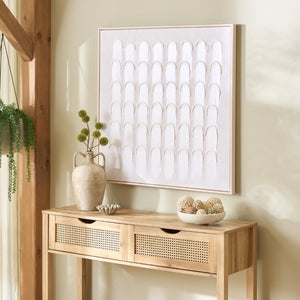 Safavieh Dusted Abstract Canvas Wall Art Framed Square Neutral Tones for Modern Living Spaces WLA3043A
