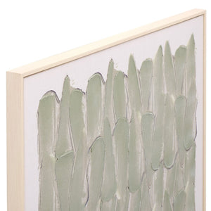 Safavieh Sage Green Grey Textured Canvas Wall Art Sculptural Framed Square Panel 36 Inch WLA3044A