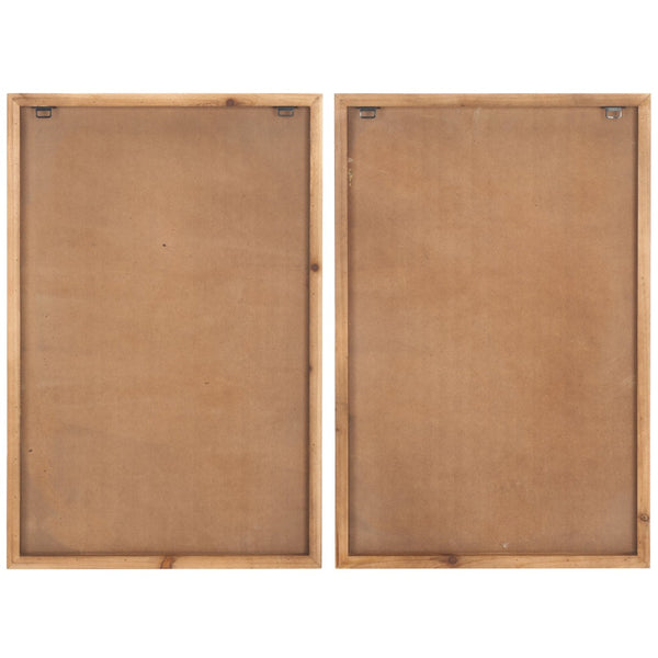 Safavieh MODERN Geometry Framed Wood Wall Art - Beige Two-Panel Dimensional Design for Stylish Interiors WLA9001A-SET2
