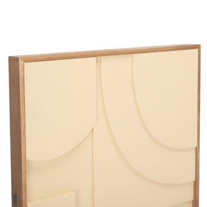 Safavieh MODERN Geometry Framed Wood Wall Art - Beige Two-Panel Dimensional Design for Stylish Interiors WLA9001A-SET2