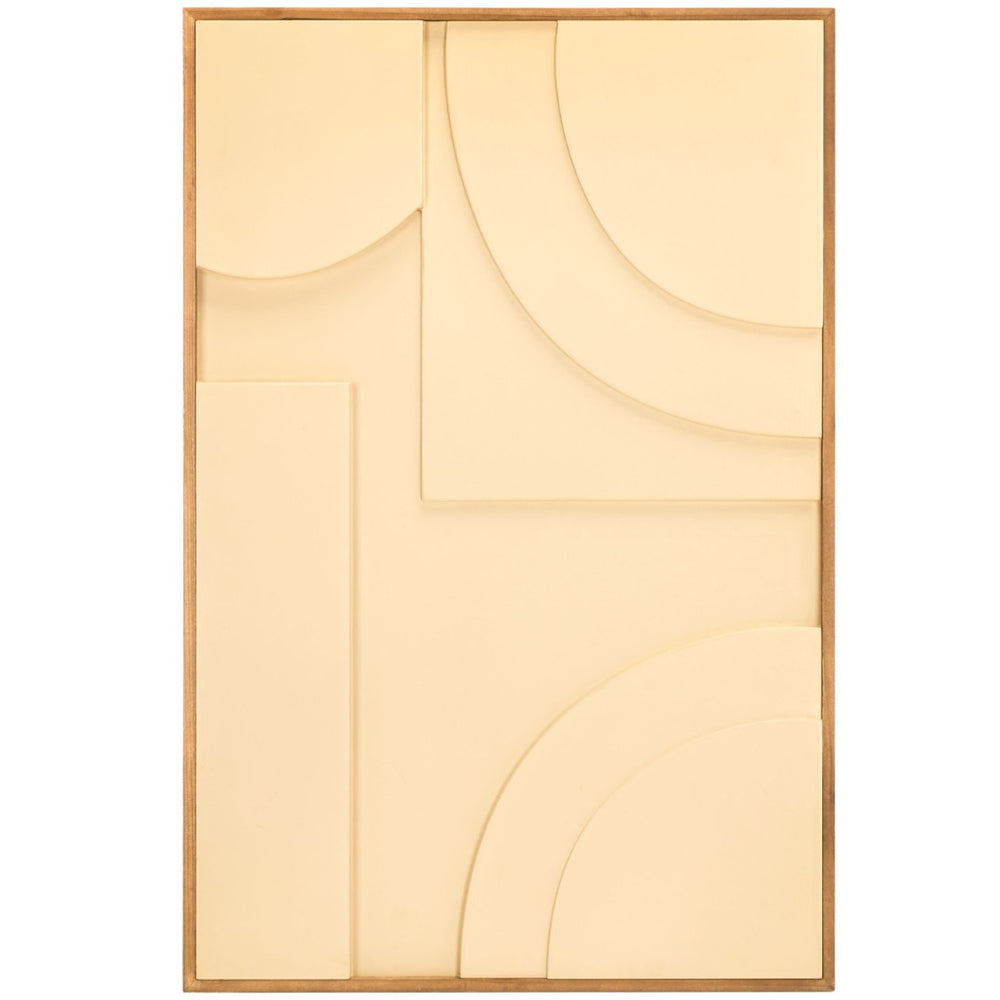 Safavieh MODERN Geometry Framed Wood Wall Art - Beige Two-Panel Dimensional Design for Stylish Interiors WLA9001A-SET2