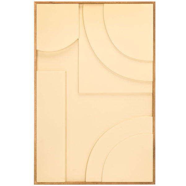 Safavieh MODERN Geometry Framed Wood Wall Art - Beige Two-Panel Dimensional Design for Stylish Interiors WLA9001A-SET2
